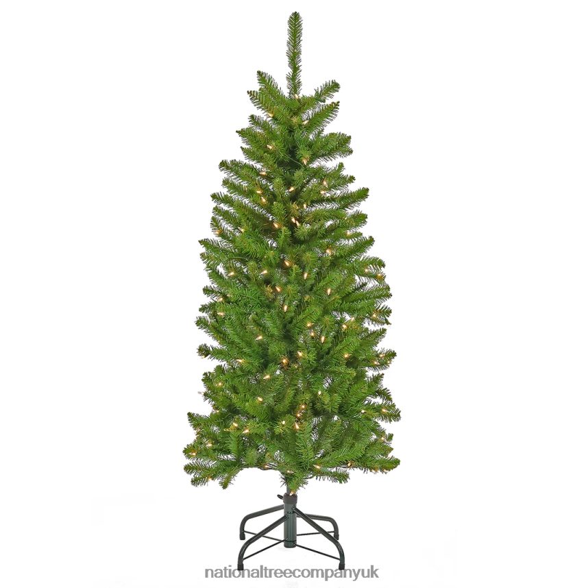 Trees | National Tree Company Artificial Pre-Lit Slim Christmas Tree Green Kingswood Fir White Lights Includes Stand 45 Feet F2L4F8